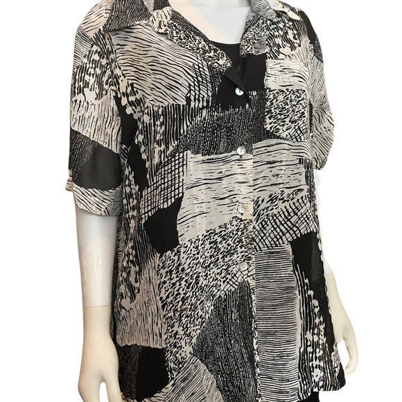 Kathy Lee 80's Vntg Poly US Patent Sheer bulk & white with Black Tank Quality - Picture 2 of 6